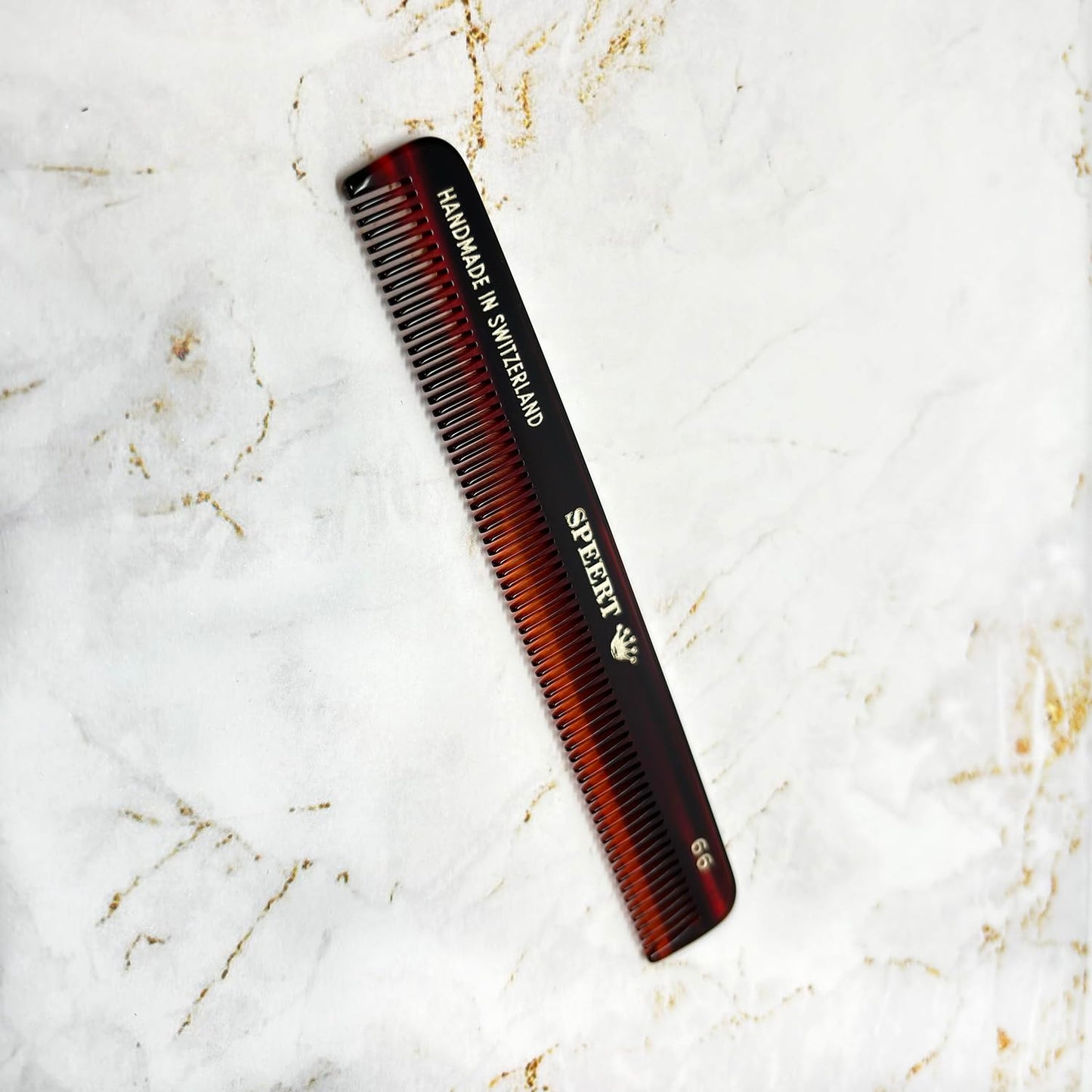 #66 Handmade Narrow Tooth Comb Tortoise Havana Acetate Fine Straight Thin Detangling Parting Grooming Teasing Hair Styling Hairdresser Barber Hairdressing Wet Dry Pocket Travel Women Men Kids