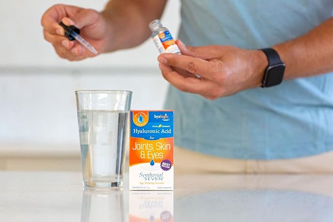 Hyalogic Synthovial Seven - Oral Hyaluronic Acid Supplement 1oz - Liquid HA Supports Skin, Eye, and Lip Hydration - Vegan, Gluten Free 1 Ounce