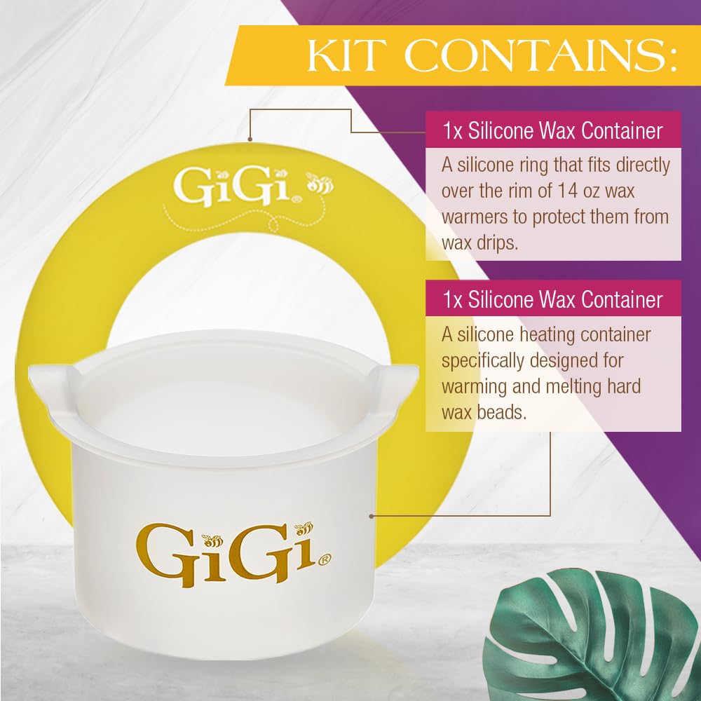 GiGi Reusable Container with Clean Collar – Silicone Wax Pot Liner for 14 oz Wax Warmer, Waxing Accessories Kit