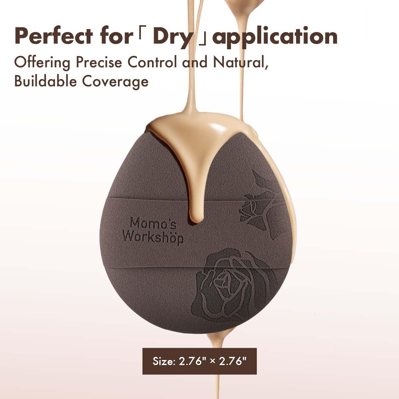 Rose Tatami Makeup Sponge Set,Double-Sided Flat-Edge Shape Rubycell for Liquid Foundations, Non-Absorbent & Fast Blending,Soft, Fluffy & Bouncy, 2 Beauty Puffs &Storage Case