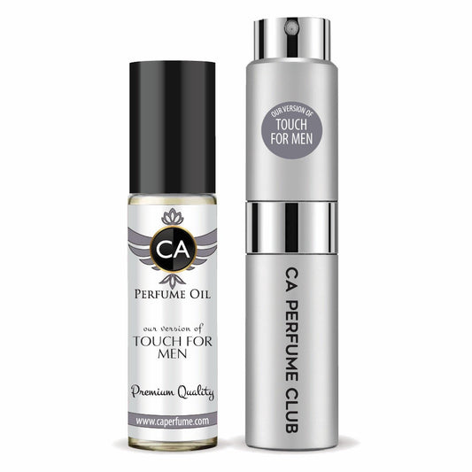 CA Perfume Duo Impression of Touch For Men Perfume Layering Set Mens Cologne Long Lasting Travel Size EDP + Body Oil Roll-On Bottle 0.27 Fl Oz+0.33 Fl Oz