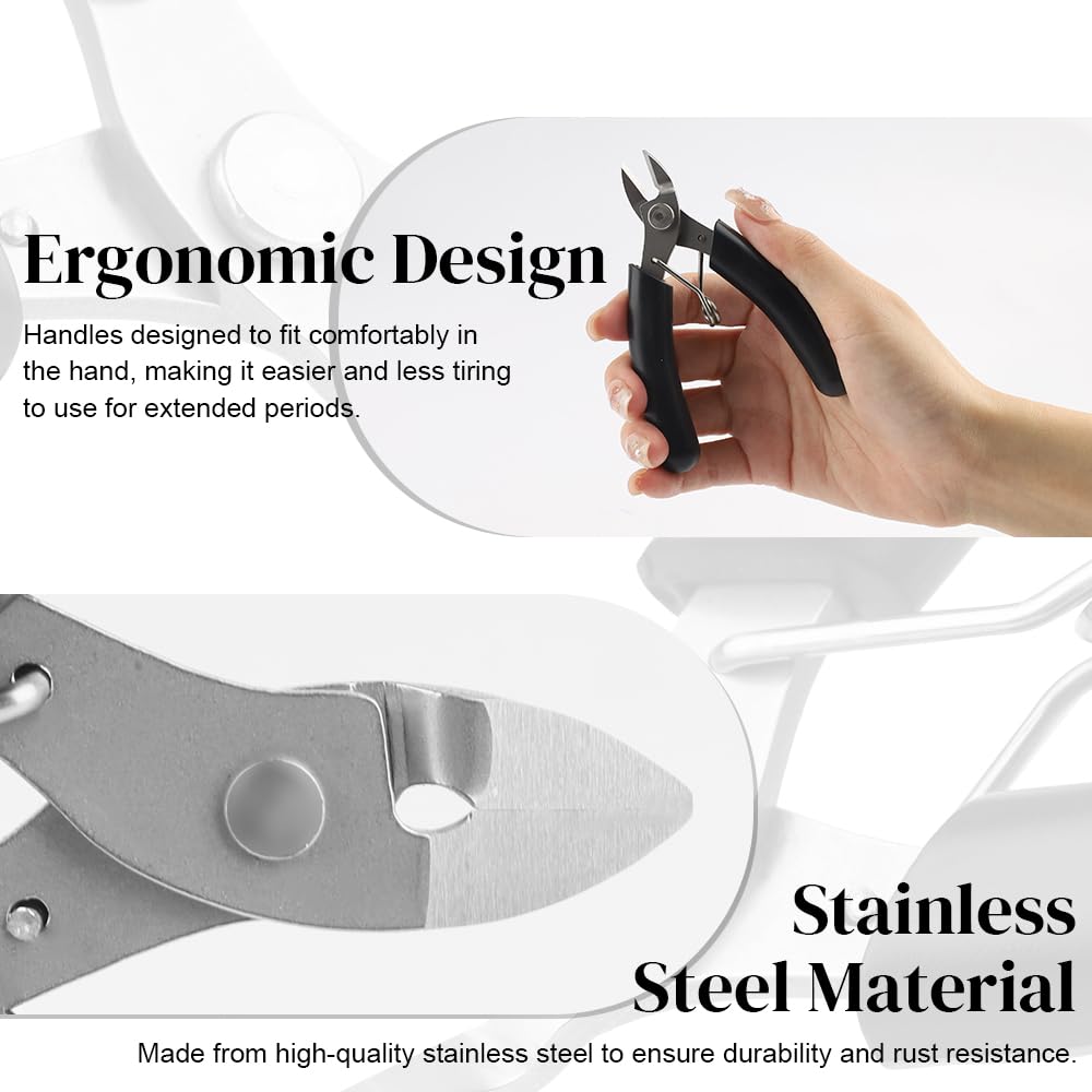 Hair Extension Pliers for Pre-bonded Extensions - Mini Size Keratin Bonding Cutter with Anti-slip Handle - Wire Flush Cutters - Diagonal Cutting Pliers for Electrician Wire Cutting