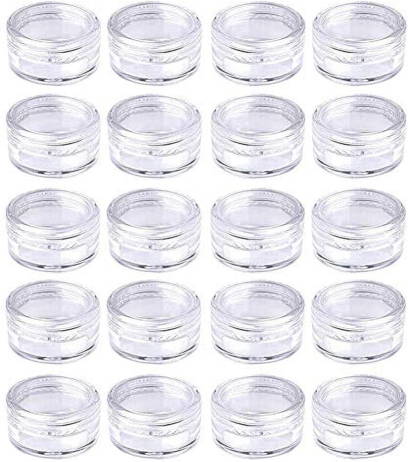 20Pcs 5ml Transparent Small Travel Sample Containers with Lids, Mini Clear Sample Jar for Creams, Tiny Makeup Cosmetic Containers for Women