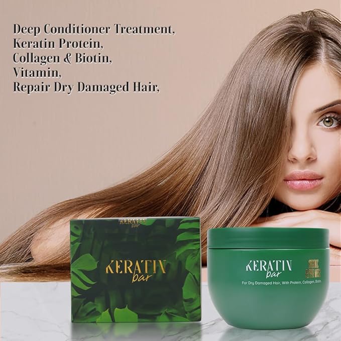 Hair Mask Deep Conditioner Treatment, Keratin Protein, Collagen, Repair & Dry Damaged Hair, All Hair Types, Vitamin (Organic Hair Mask)