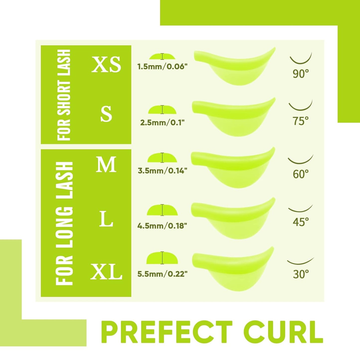 Silicone Curler Pad, PERMANIA 10Pcs/5sizes for Lash Perm Kit Reusable Soft C & D Curls Eyelash Lifting Rod Makeup Beauty Tool Lash Lift Pads (Yellow)