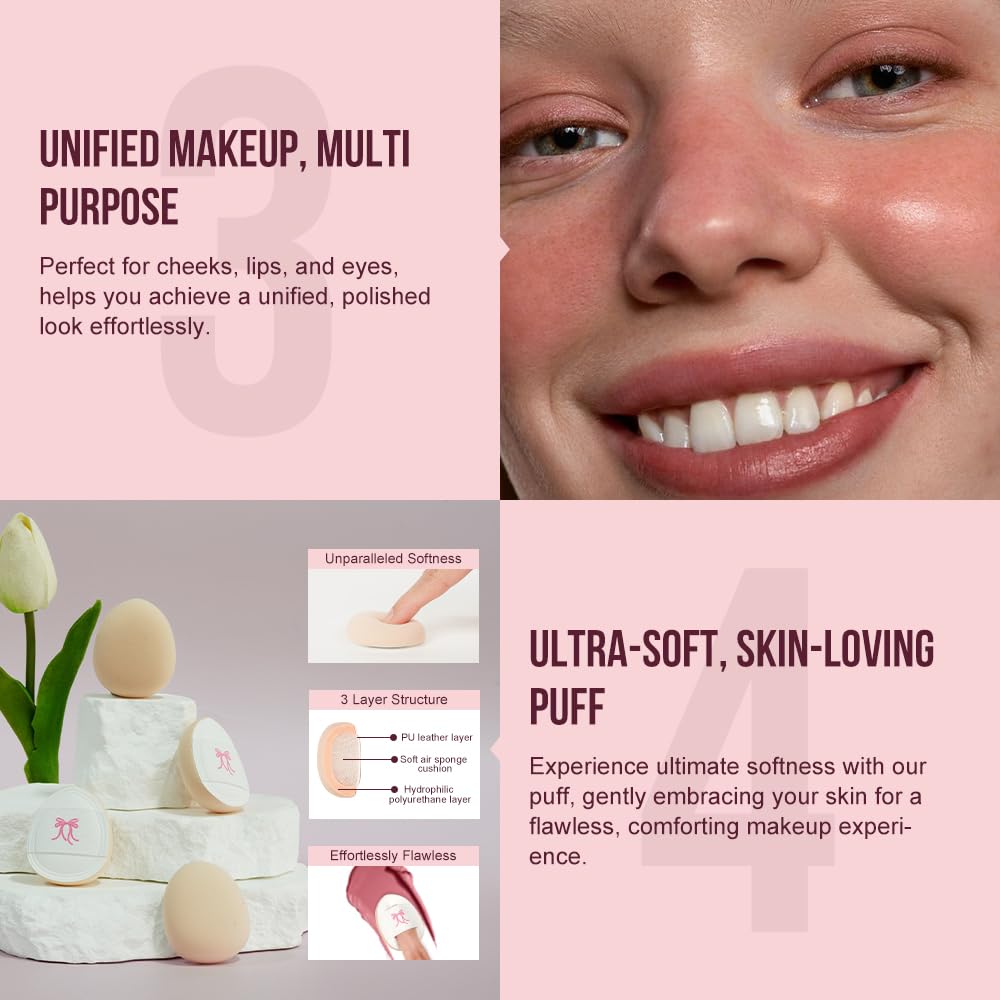 Multi-Use Waterproof Makeup Cream Blush Stick with Brush, 3-in-1 Buildable Blush Stick for Cheeks, Eyes, and Lips, All day wear, Easy Application(01 WHISPER)