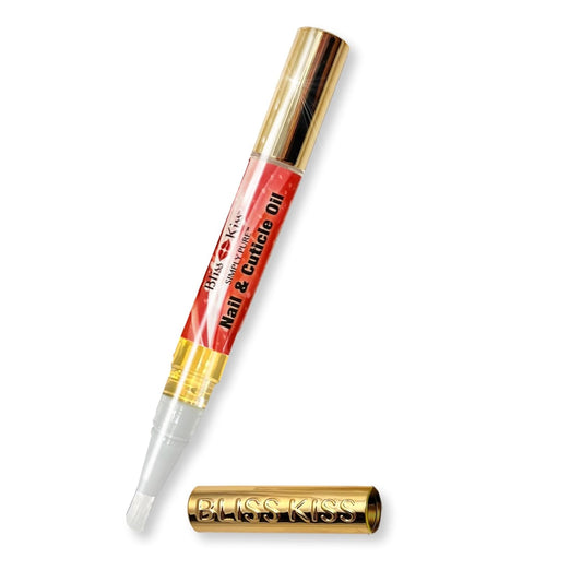 Bliss Kiss | 1 Candy Cane Fragrance | Nail Oil Cuticle Pen w/Vitamin E & Jojoba⏤Nail Strengthener Nail Growth Serum for Brittle Peeling Breaking Thin Nails