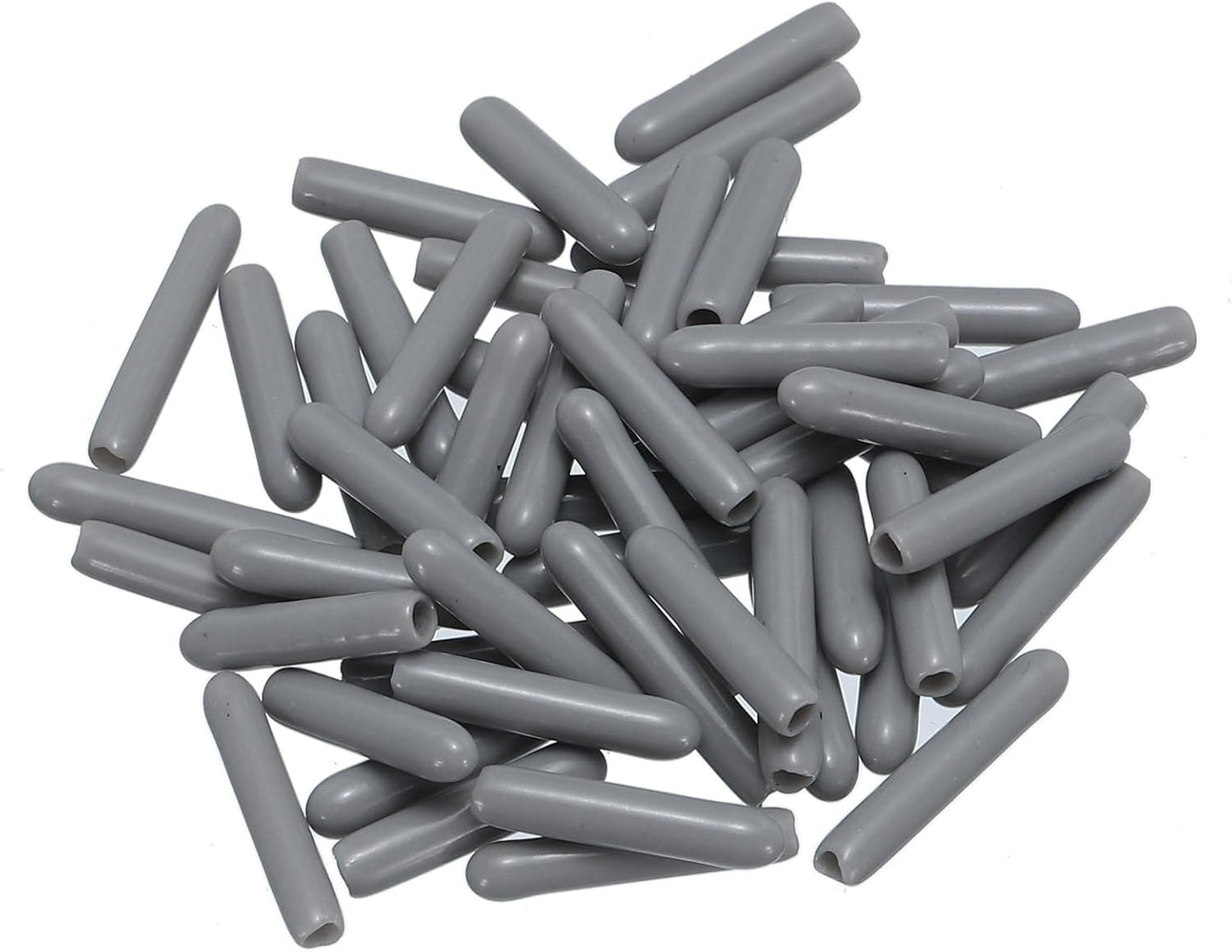 uxcell 50pcs Rubber End Caps 2mm ID Vinyl PVC Round Tube Bolt Cap Cover Screw Thread Protectors Grey, 0.08 inch