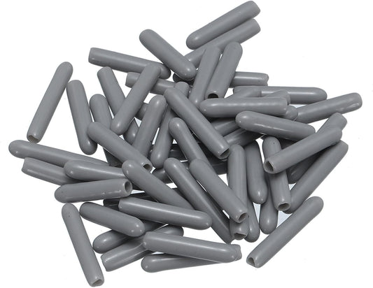 uxcell 50pcs Rubber End Caps 2mm ID Vinyl PVC Round Tube Bolt Cap Cover Screw Thread Protectors Grey, 0.08 inch