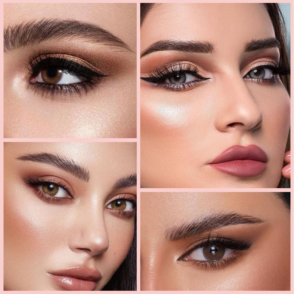 Eyeshadow Quads Blendable Glitter Matte Eyeshadow Palette,Black Gold Nude Brown Coffee Shinmmer Sparkly Four Eyeshadow Palette Makeup,Everyday Nature Long-Lasting Waterproof Women Girls Eyeshadow 4#