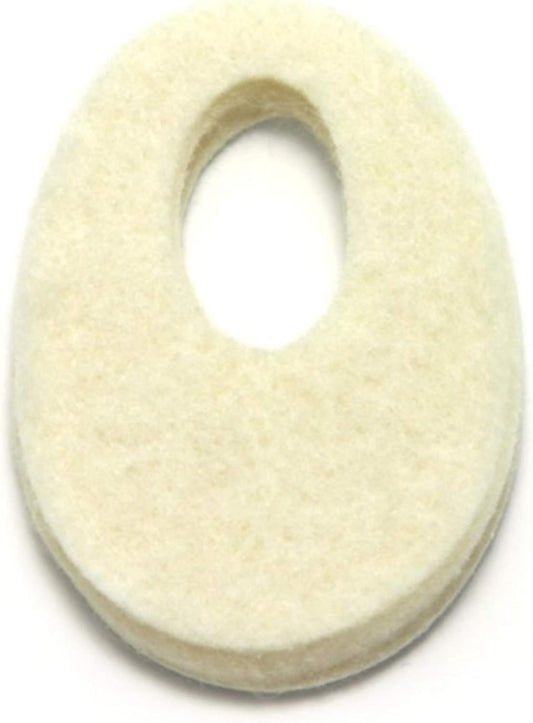 Oval Shaped Felt Callus Protective Pads - Adhesive Foot Pads That Surround Calluses from Rubbing On Shoes - 1/8" - 25 Pack