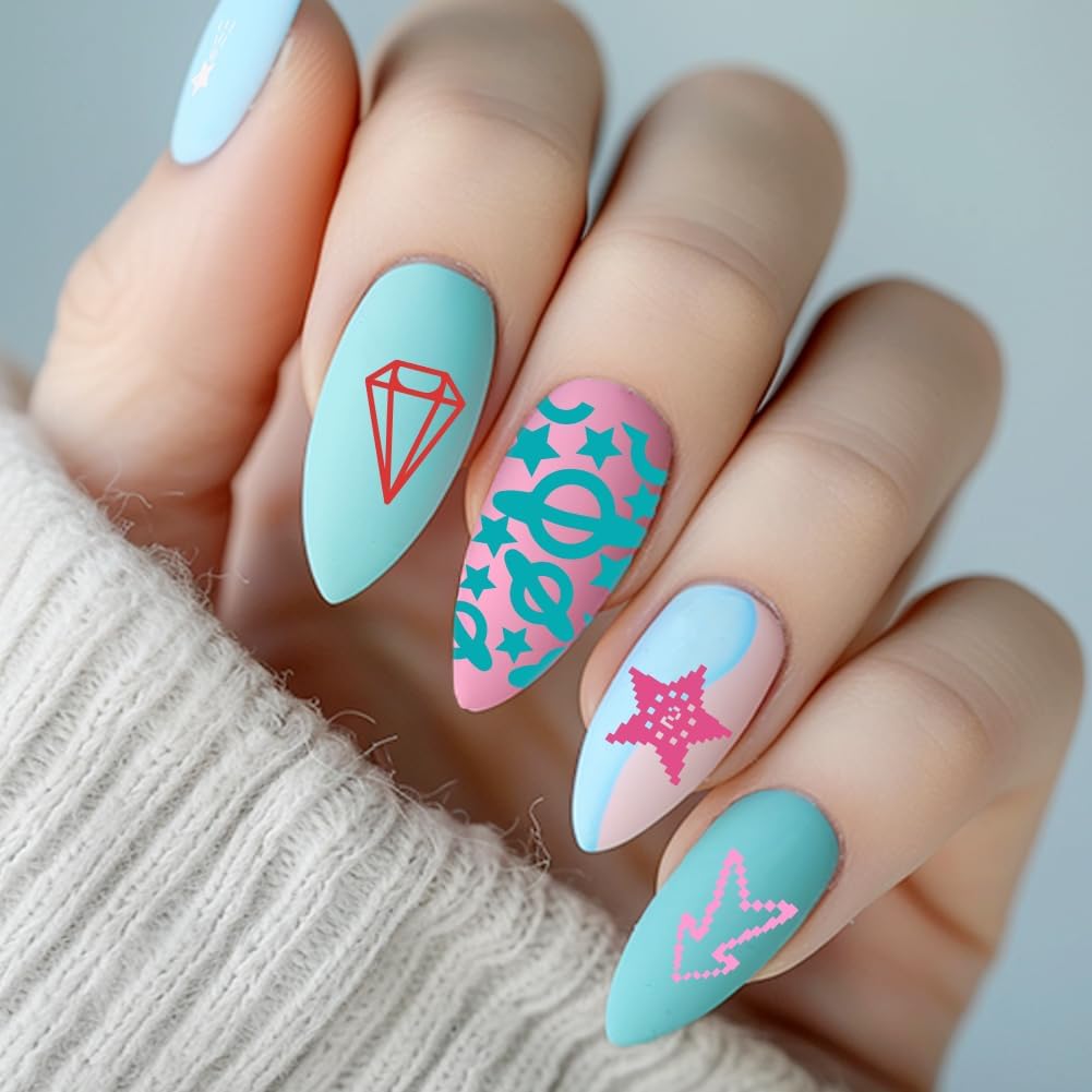 3Pcs Nail Stamping Plates, Love Butterfly Pattern Stainless Steel Nail Art Stamping Templates Manicure Tool Kit with 1 Stamper and 1 Scraper for DIY Nail Art Designs