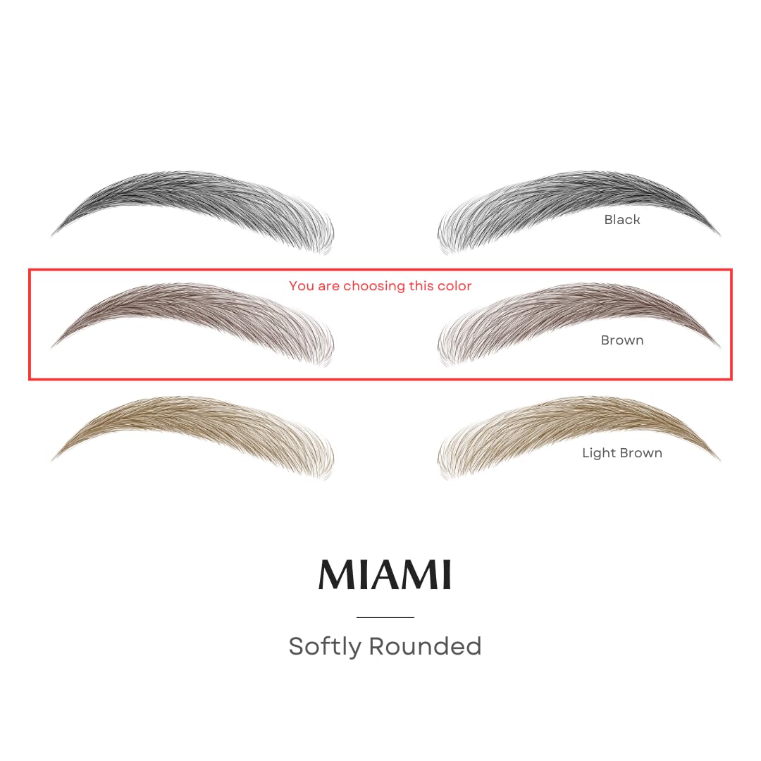 Bliss and Beyond USA, 2 Sheets Waterproof Eyebrow Tattoo Stickers, Long Lasting, Natural Looking Fake Eyebrows for Alopecia, Chemo, Cancer Gift. Same Size (Dramatic Miami, Brown)