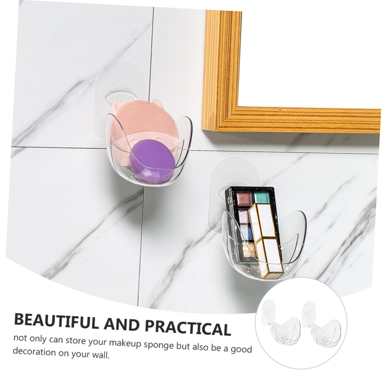 2pcs Powder Puff Holder Stylish Makeup Sponge Storage Racks for Easy Access and Drying for Bathroom and Vanity Organization