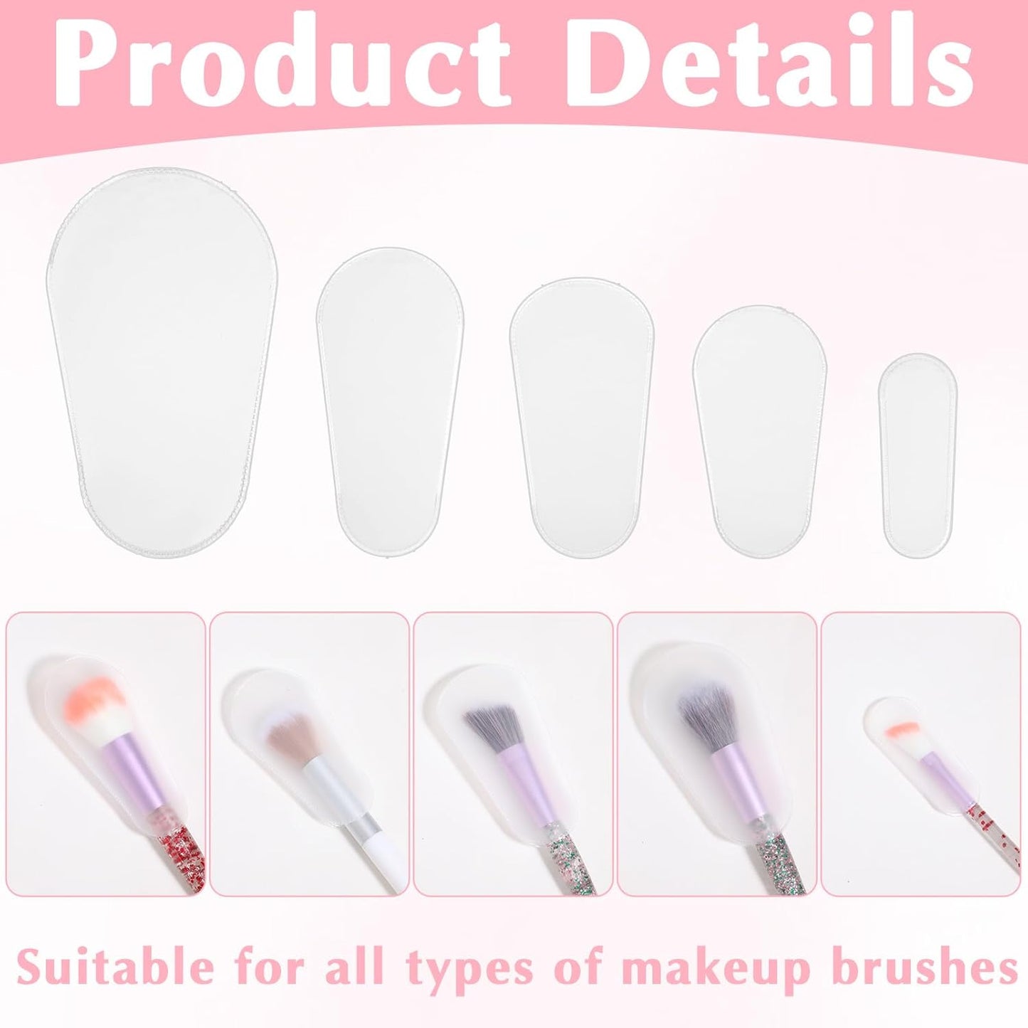 30PCS Makeup Brush Covers for Travel, 5 Sizes Clear Makeup Brush Sleeve Protector, Dustproof Waterproof Cosmetic Brushes Guards Caps for Travel & Daily Storage Organizer and Home
