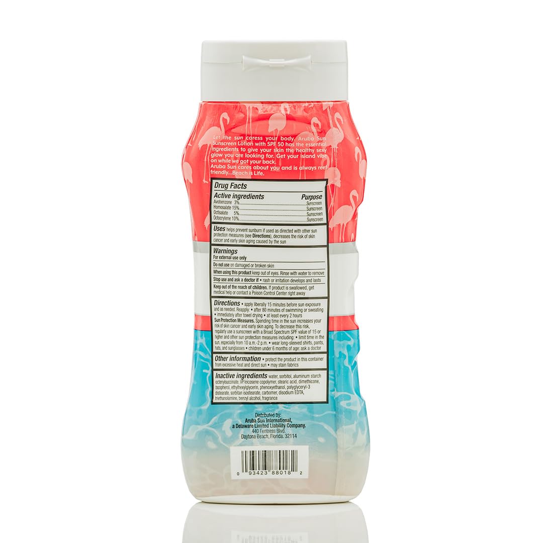 SPF 50 Sunscreen Lotion 8oz - Reef Act Compliant no 67 Octinoxate & Oxybenzone Free - Sun Screen Broad Spectrum UVA/UVB - Sunscreen Waterproof and Non-Greasy