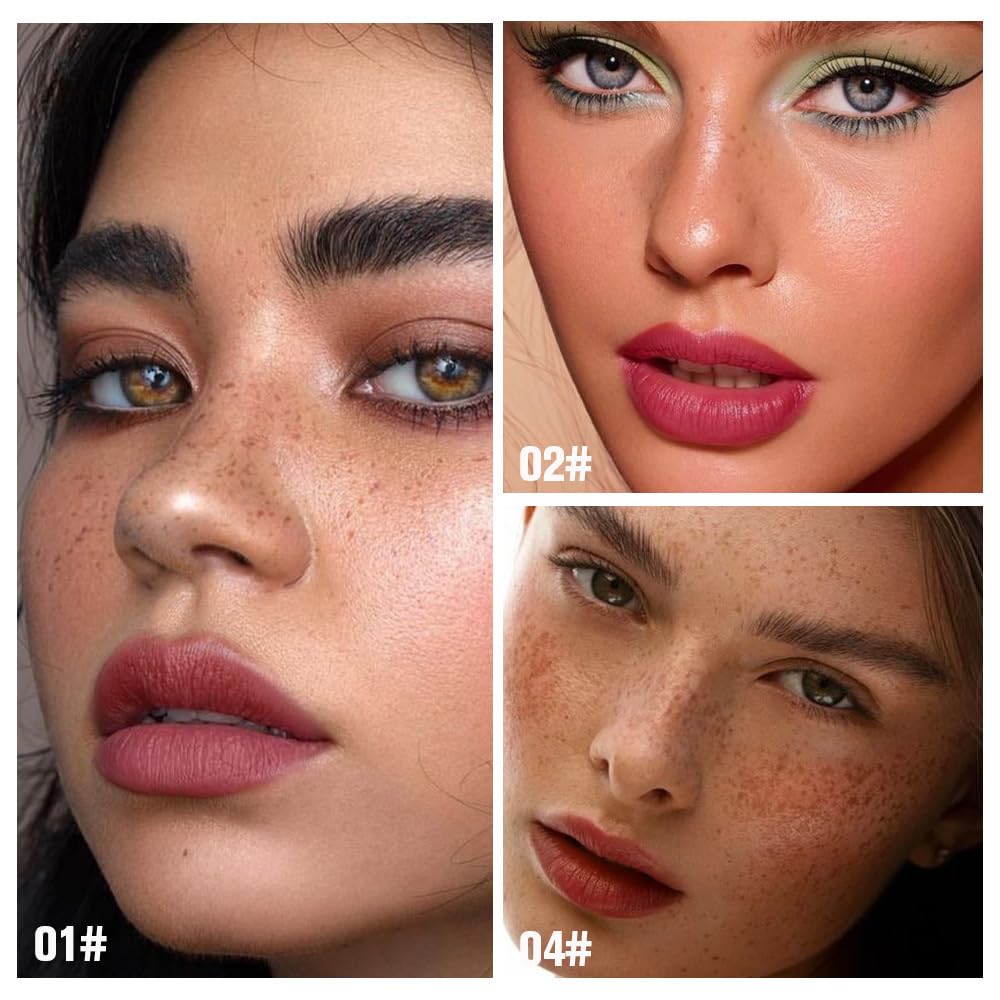 evpct 3Pcs Peel Off Lip Stain Tints, Maroon Mauve Nude Brown Matte Liquid Lipstick Lip Stain Long Lasting Waterproof for Women, Non-stick Cup Lipstick Peel Off Highly Pigmented Smudge-proof Liptint