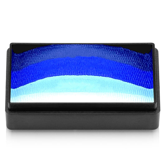 Kraze FX Dome Stroke - Dark Wave (25 gm), Professional 1-Stroke Split Cake, Hypoallergenic, Non-Toxic, Water Activated Face & Body Painting Makeup Supplies for Sensitive Skin, Kid Safe, Adults