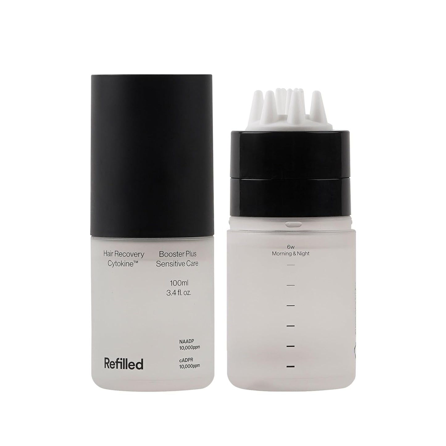 REFILLED Booster Plus Sensitive | Hair Growth Serum & Thickening Scalp Treatment with Built-in Massager for Men & Women | Hair Loss & Thinning |Fuller & Baby Hair Regrowth, Fast-Absorbing with Biotin