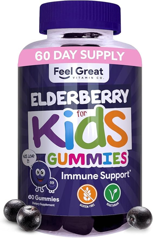 Feel Great Kids Elderberry Gummies 60 Day