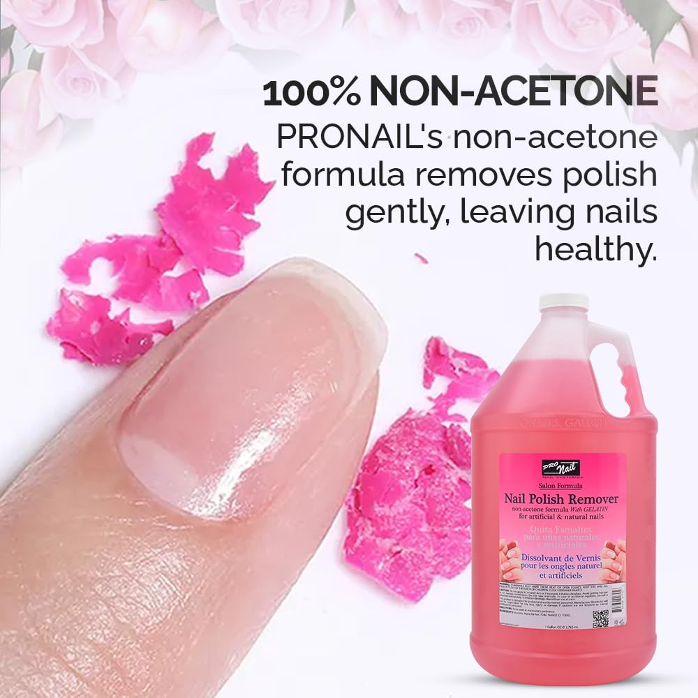 PRONAIL - Non-Acetone Nail Polish Remover Professional, Maximum Strength, 1 Gallon