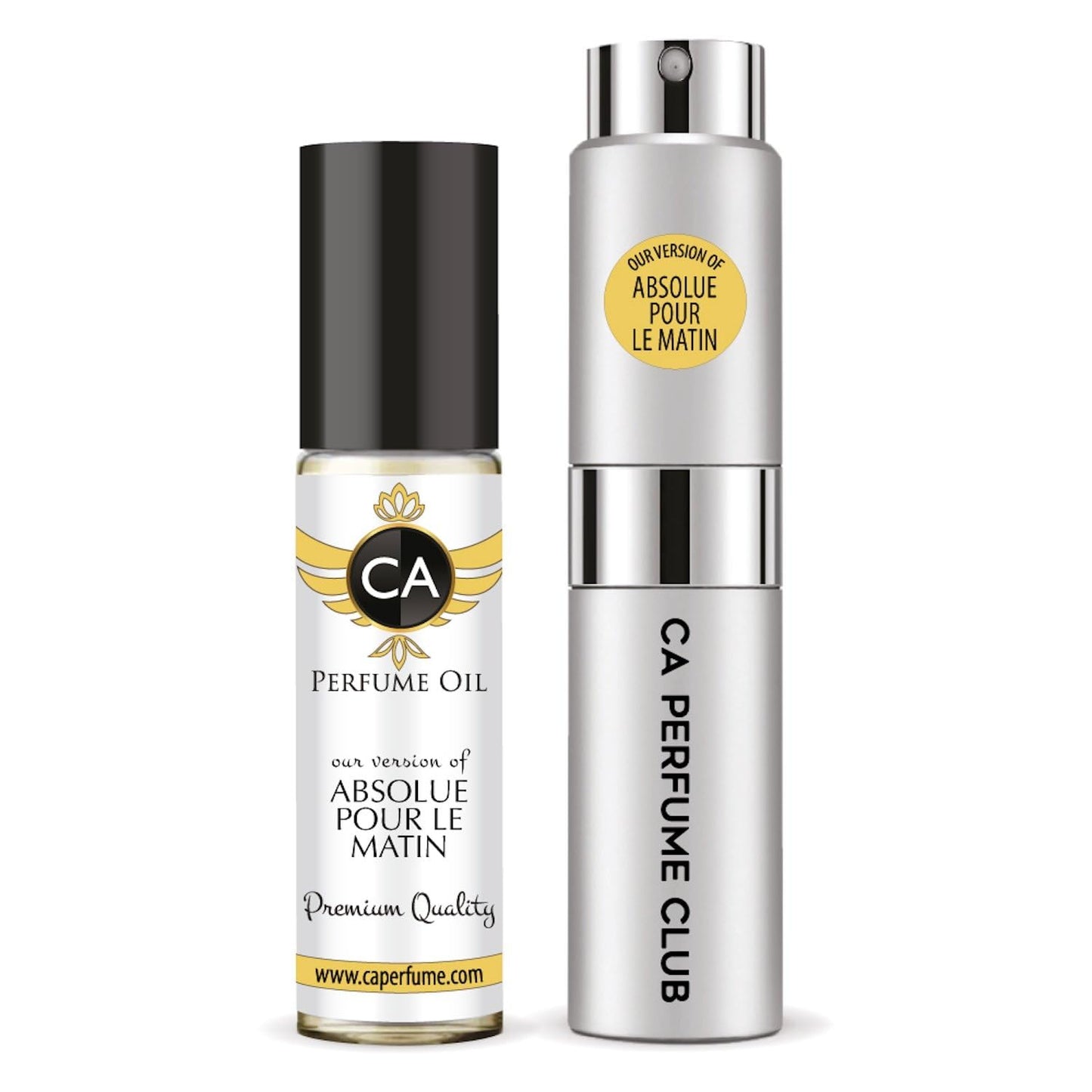 CA Perfume Duo Impression of Absolue Pour Le Matin For Women And Men Perfume Layering Set Long Lasting Travel Size EDP + Body Oil Roll-On Bottle 0.27 Fl Oz+0.33 Fl Oz