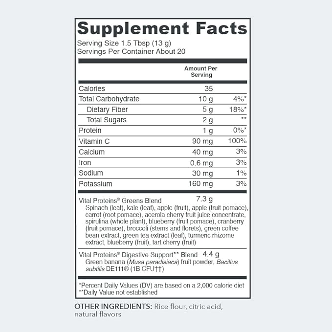 Vital Proteins Green Apple Daily Greens, 9.3 OZ