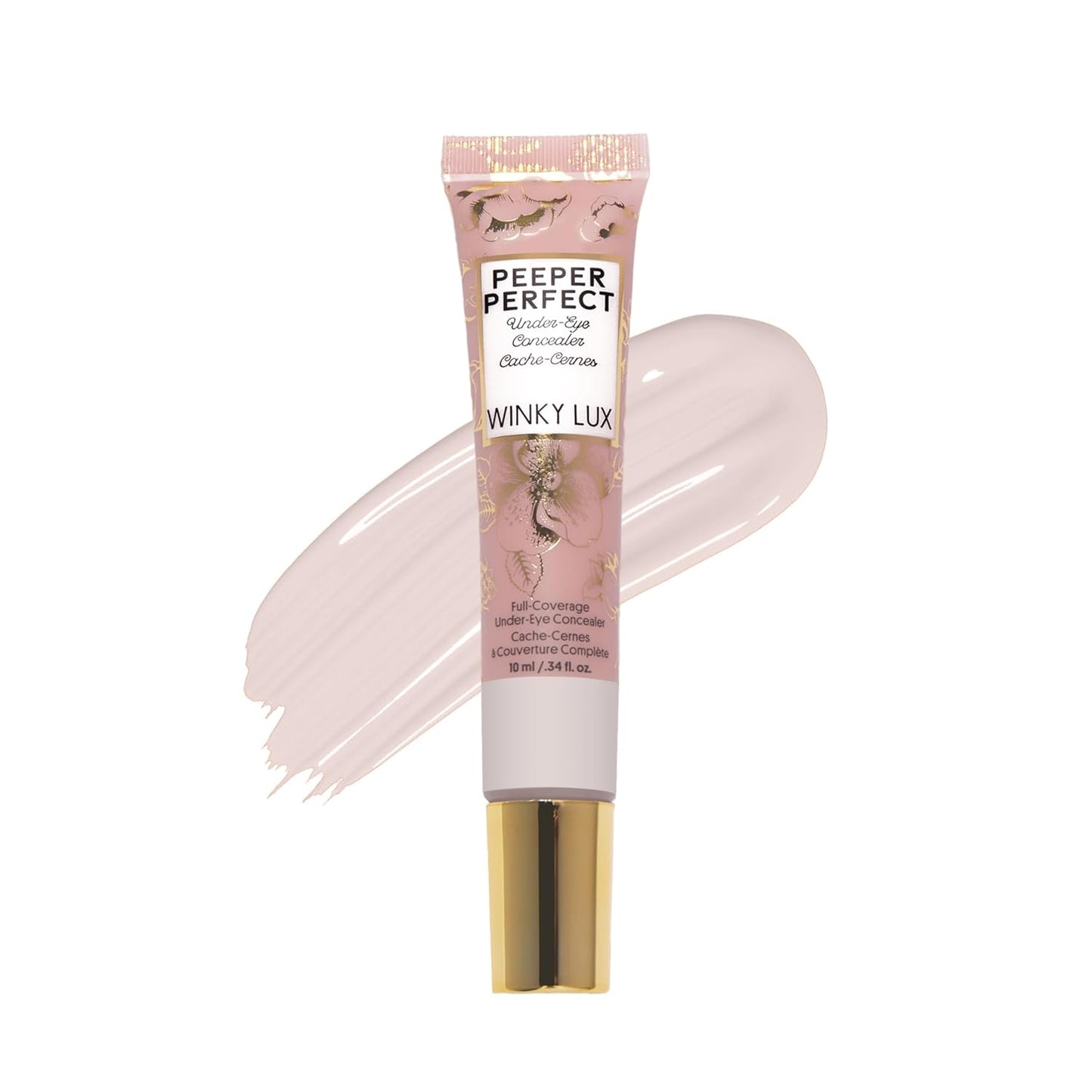 Winky Lux Peeper Perfect Under Eye Concealer, Makeup & Eye Brightener, Full Coverage Concealer for Dark Circles, Color Corrector & Eye Primer, With Collagen, Hyaluronic Acid & Vitamin E (Very Fair)