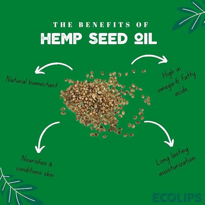 Eco Lips Organic Hemp Lip Balm with Beeswax, Coconut Oil, Vitamin E to Soothe Chapped Lips. 100% Plastic-Free Plant Pod Packaging (Coconut, 6-Pack)