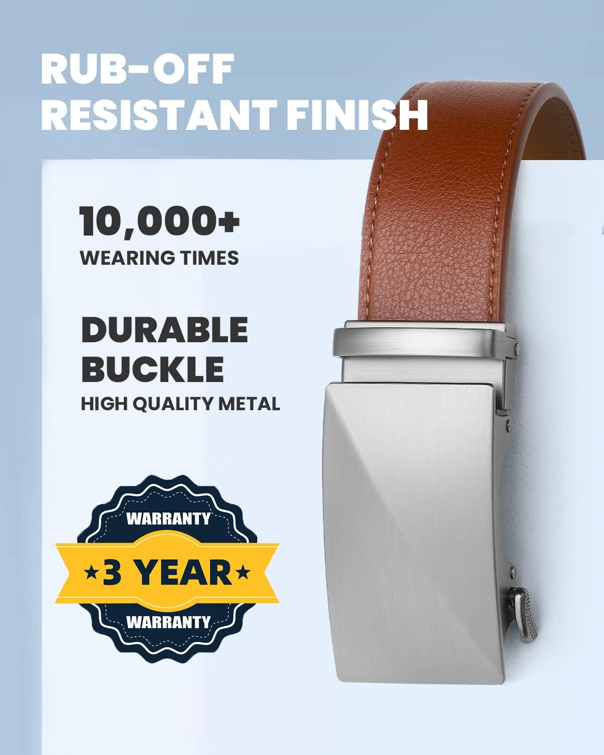 Zitahli Belt Men, Ratchet Belt Dress with 1 3/8" Premium Leather,Slide Belt with Easier Adjustable Automatic Buckle