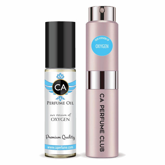 CA Perfume Duo Impression of Oxygen For Women Perfume Layering Set Long Lasting Travel Size EDP + Body Oil Roll-On Bottle 0.27 Fl Oz+0.33 Fl Oz