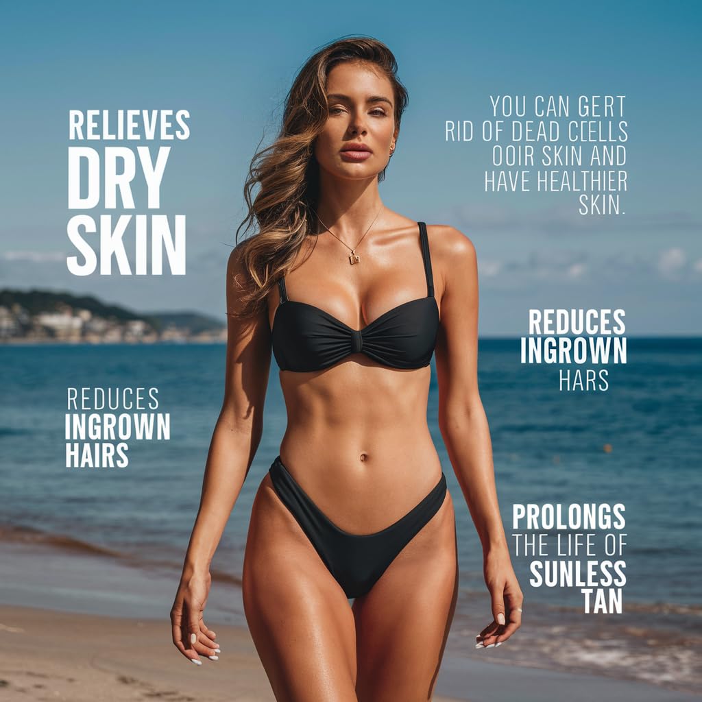 Exfoliating Glove - Body Scrub - Turkish Hammam Kese Mitt - Dead & Dry Skin Cleanser - Tan Remover Mitts - To Have a Soft Skin Care - For Women & Men (2 Units)