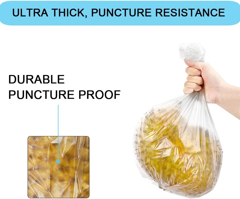 2 Gallon Small Trash Bags, Clear, 150 Counts/ 3 Rolls