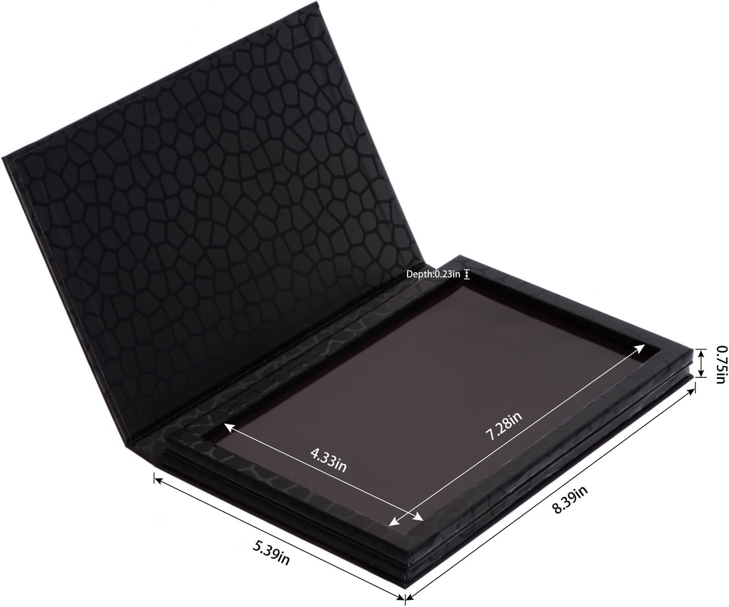 Allwon 2-Layer Book Shaped Magnetic Palette Large Empty Makeup Palette Storage Box for Eyeshadow Lipstick Blush Powder (Black)