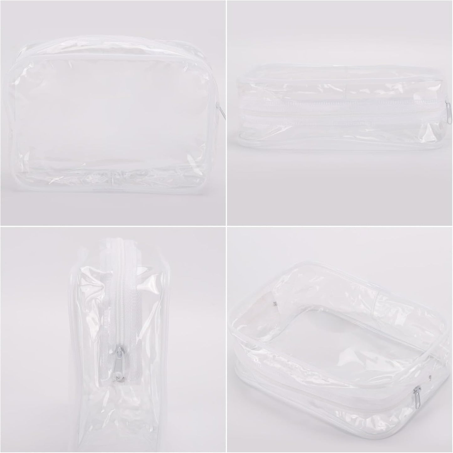 Tbestmax 40 Pack Clear Cosmetic Bags Makeup Bags Portable Waterproof Travel Toiletry Bags Organizer White, 7.5"x 4.8"x 2.3"