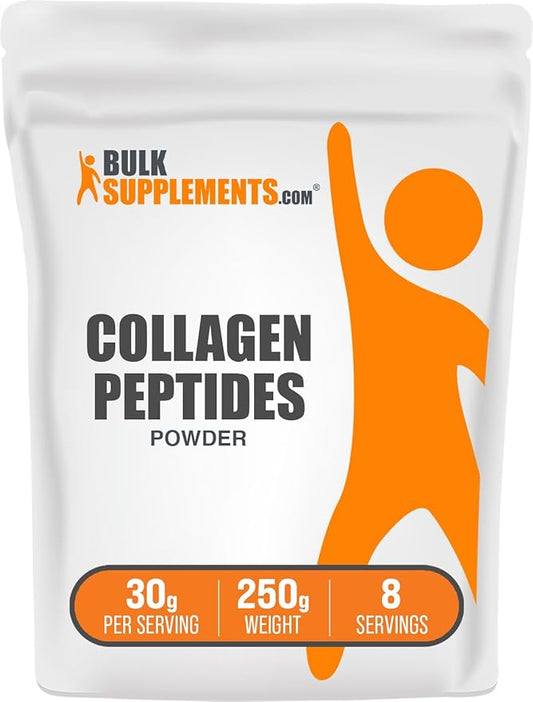 BulkSupplements.com Collagen Peptides Powder - Bovine Collagen Powder, Powdered Collagen Supplement - Hydrolyzed & Gluten Free, 30g per Serving, 250g (8.8 oz) (Pack of 1)