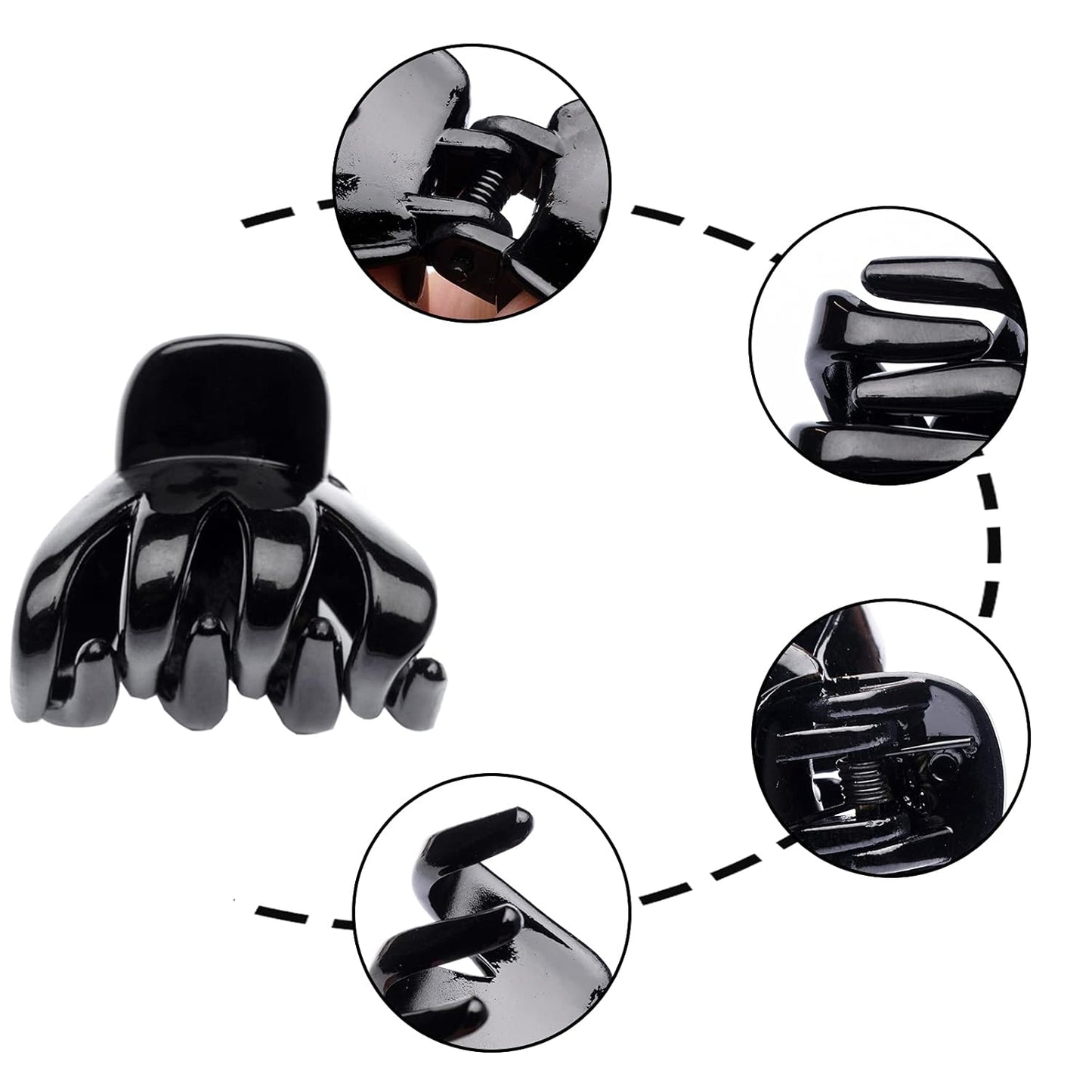 Cobahom 12 Pack Small Hair Claw Clips 1.2 Inch Plastic Hair Clips for Thin Hair No-Slip Mini Hair Clips Hair Styling Accessories for Women and Girls (Black)