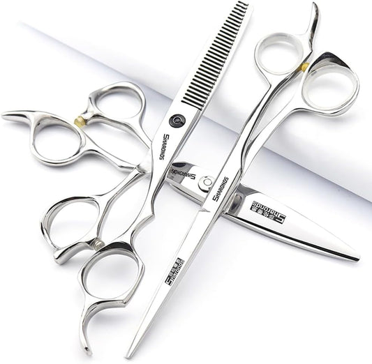 Professional 5.5/6/6.5 Inch Hairdresser Scissors Salon Hairdresser Scissors Japan Stainless Steel Scissors (6in 3pc-A)