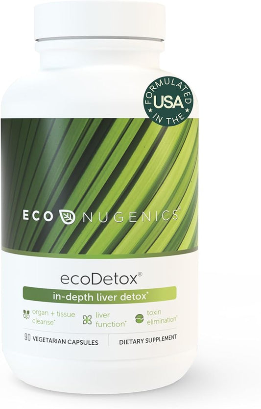 EcoNugenics ecoDetox Supplement for Liver Detox B12, Magnesium 90 Capsules