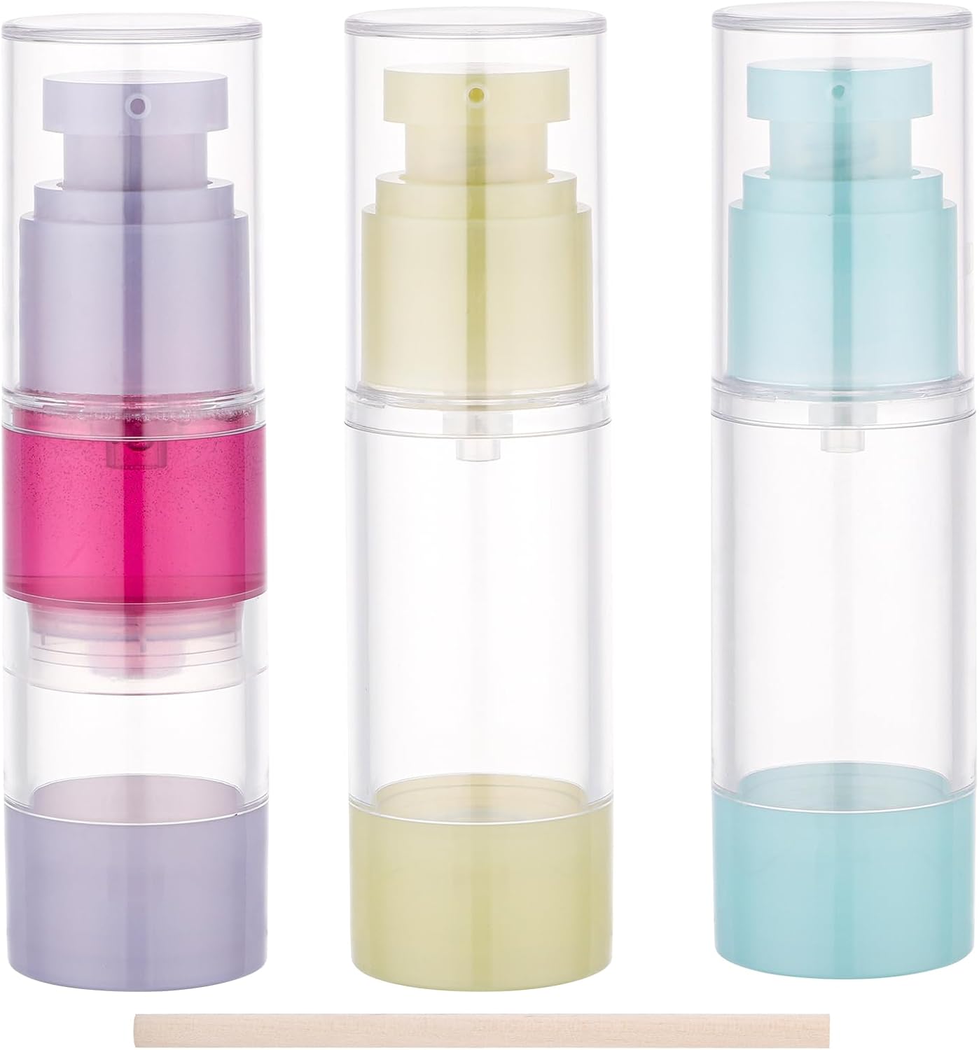 Segbeauty 1oz Small Airless Pump Dispenser Travel Bottles for Toiletries, 3pcs Refillable Travel Lotion Container for Liquids, 30ml Empty Vacuum Pump Bottles for Traveling, Cream Makeup Container