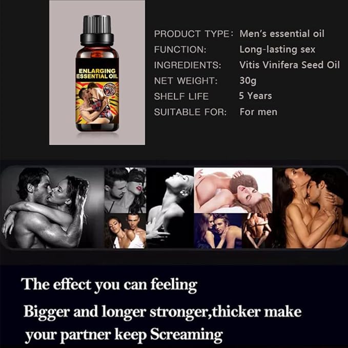 Men Massage Oil for Sex -Sexual Enhancement Erection Cream Penisgrowth Oil Longer Thicker Penis Energy Massage Essential Oil Men Energy for Care Delay Performance Boost Strength (Cucumber)