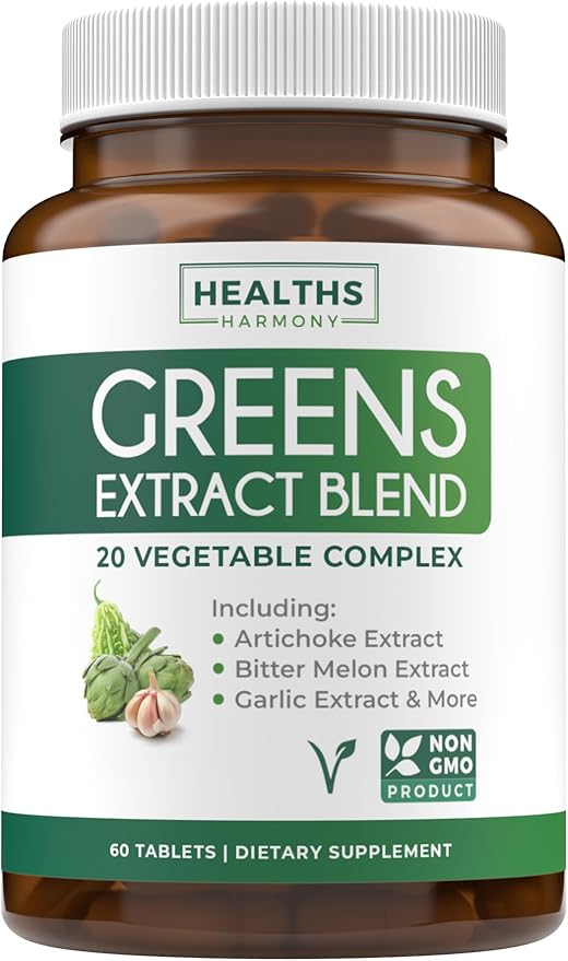 Super Greens Antioxidants Superfoods 2250mg Supplement 20 Ingredients 60 Capsules
