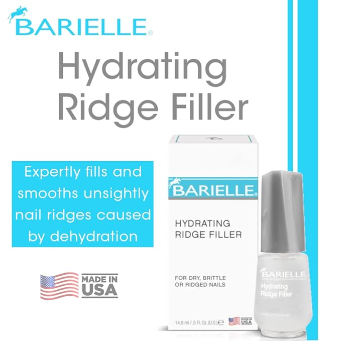 Barielle Brittle or Ridged Nails Filler, Fill and Smooth Unsightly Nail Ridges, For Dry, Enhances Growth, Hydrating and Strengthening, Base Coat 0.5 Ounce