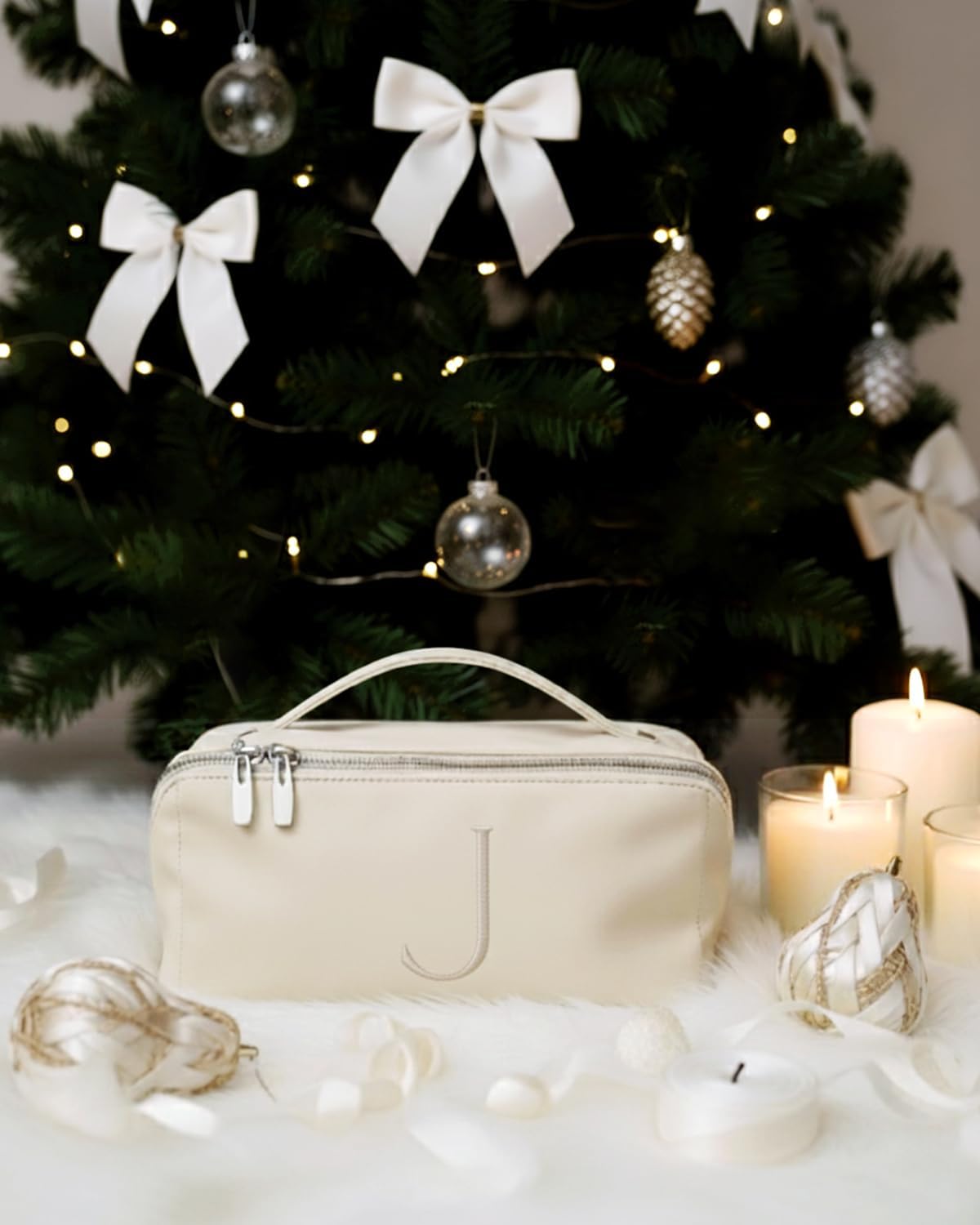 EACHY Travel Makeup Bag,Large Capacity Cosmetic Bags for Women,Waterproof Portable Pouch Open Flat Toiletry Bag Pattern Makeup Bag