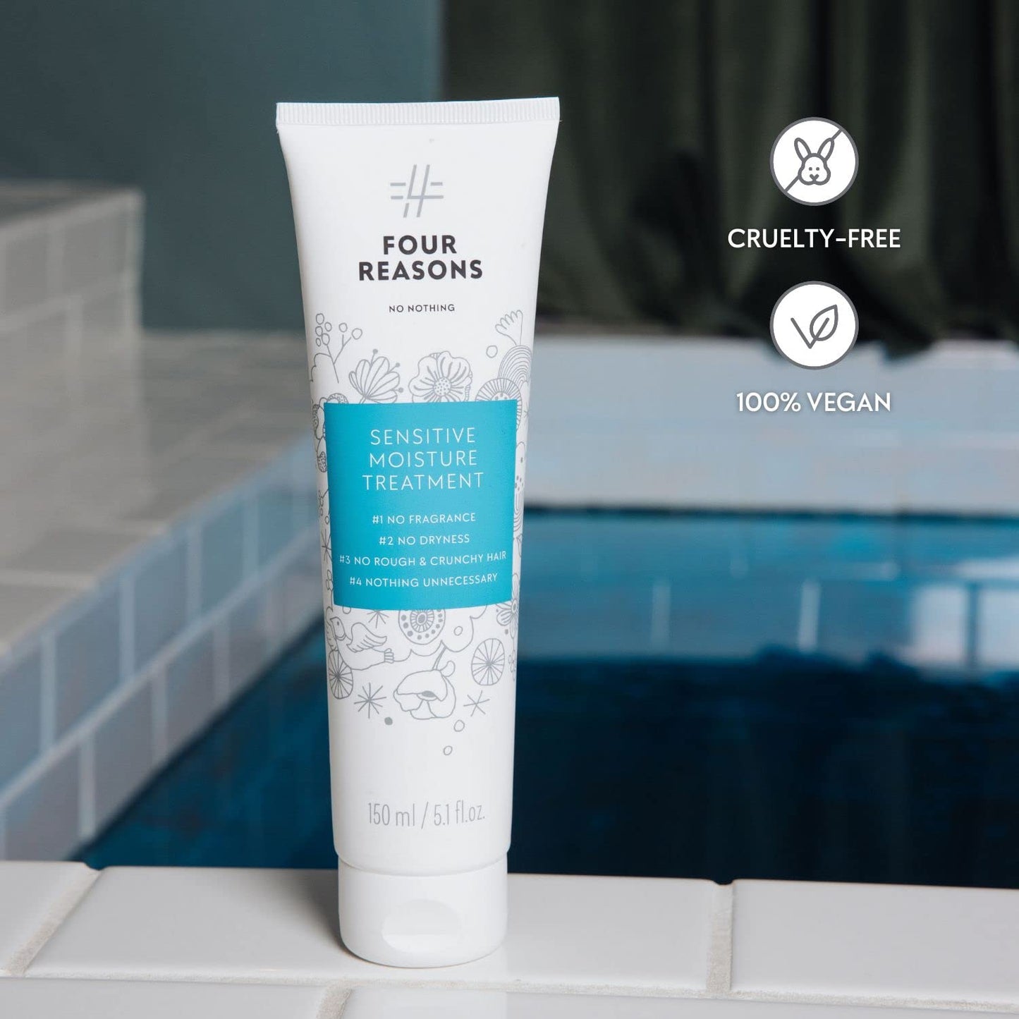 No nothing Sensitive Moisture Treatment - Perfume-free, Moisturising Intensive Treatment - For Dry and Damaged Hair - 100% Vegan -150 ml (New Packaging)