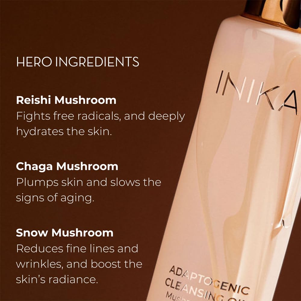 INIKA Adaptogenic Cleansing Oil | Ultra-Luxe, Make-up Melting Cleanser, Dissolve & Draw out Impurities. 100% natural, Non-Comedogenic Formula 80mL