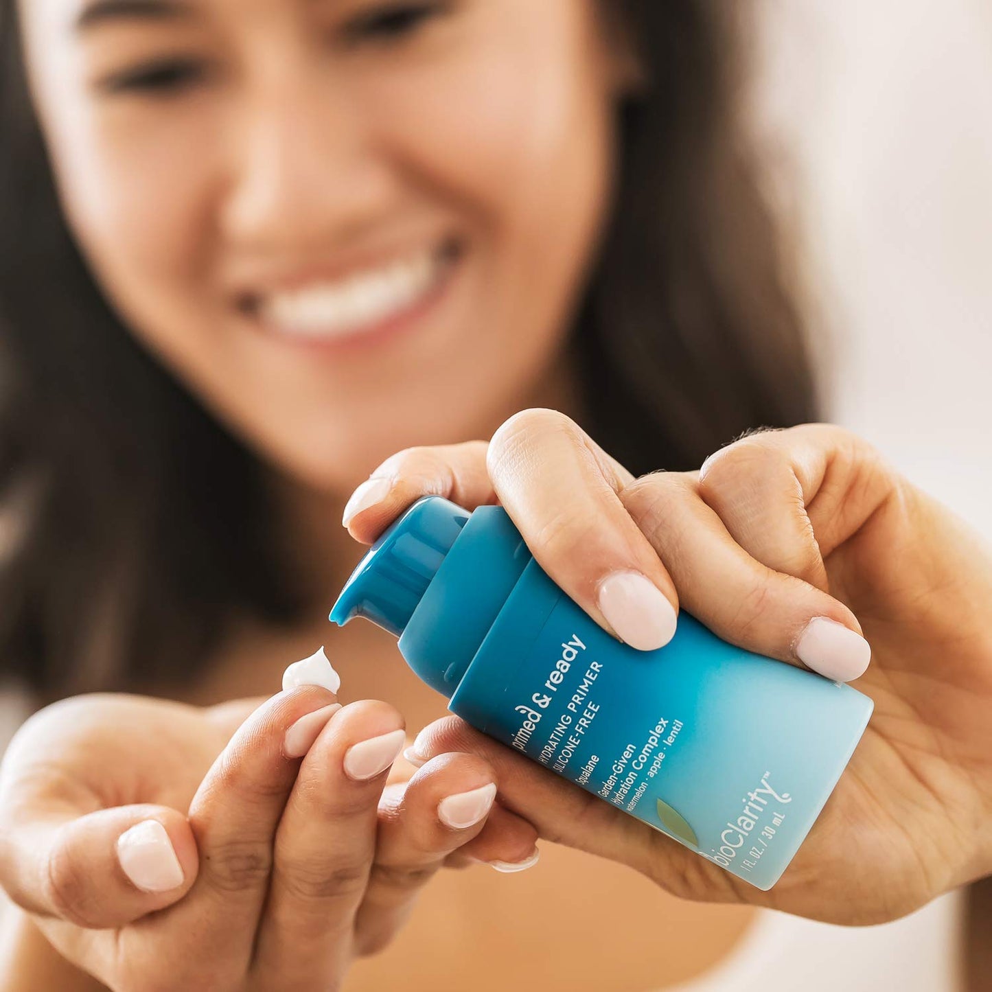 BioClarity Silicone-Free Moisturizing Primer, 100% Vegan, Non-Toxic, Doubles as Everyday Moisturizer, With Squalane, Vitamin E, Lentil & Watermelon, Lightweight Hydrating Formula, 1 fl. oz.