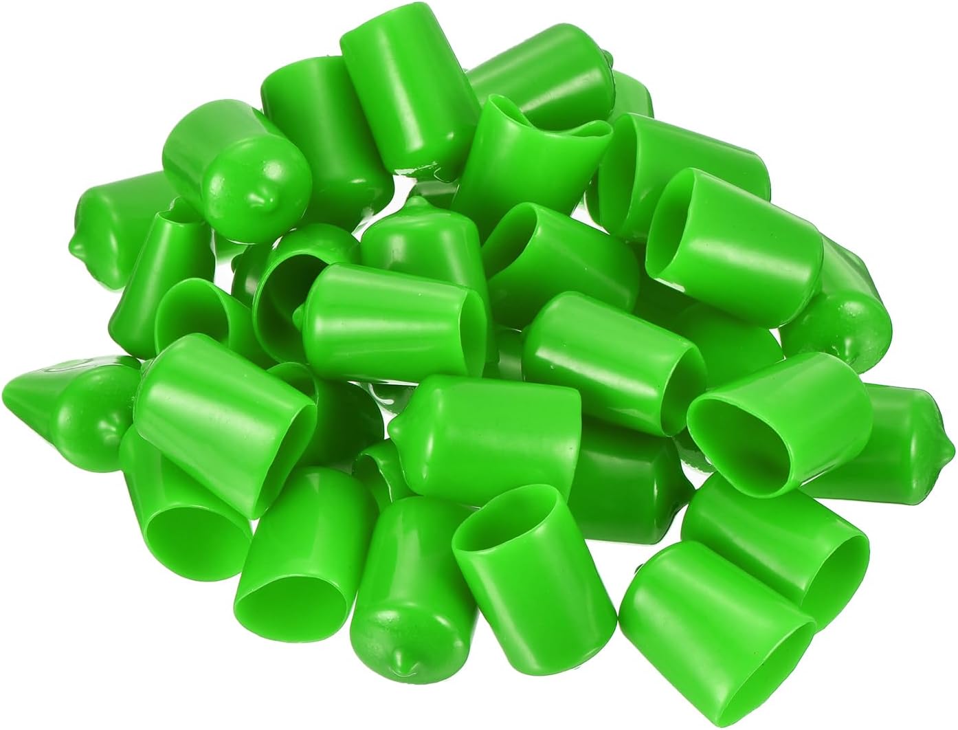 uxcell 50pcs Rubber End Caps 19mm(3/4 inch) ID Vinyl Cap Cover Screw Protectors Green