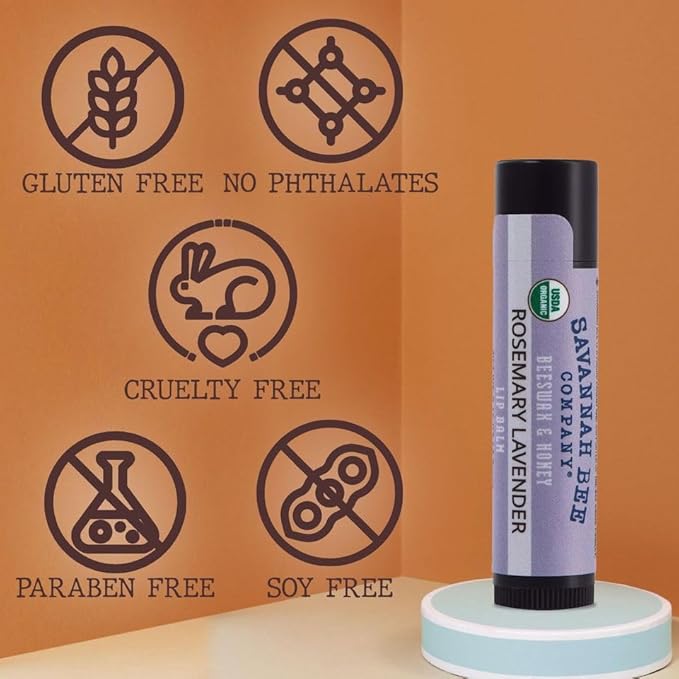 Savannah Bee Company Lip Balm - Lip Moisturizer for Chapped Lips - Hydrating Lip Balm with Pure Honey