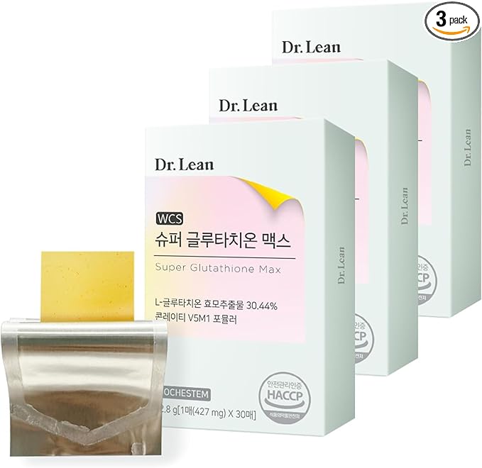 Dr. Lean Super Glutathione Max - Orally Disintegrating Edible Film for Skin Health | Fast Absorption, High Purity, Rich in Vitamins, Niacin, and Hyaluronic Acid (3 Packs)